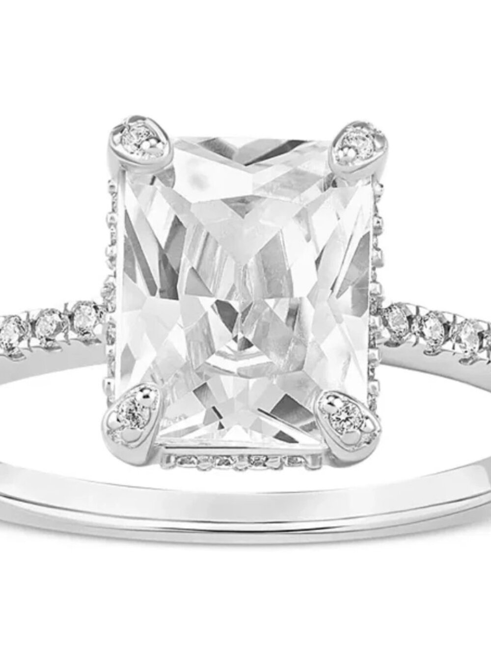 Giani Bernini Cubic Zirconia Baguette & Pave Ring in Sterling Silver